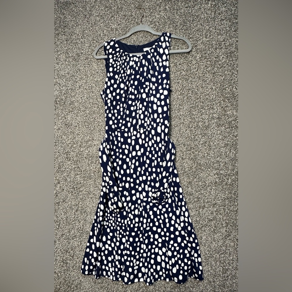 NWOT London Times Sleeveless Jersey Keyhole Belted Midi Dress Size 10P - Picture 4 of 7
